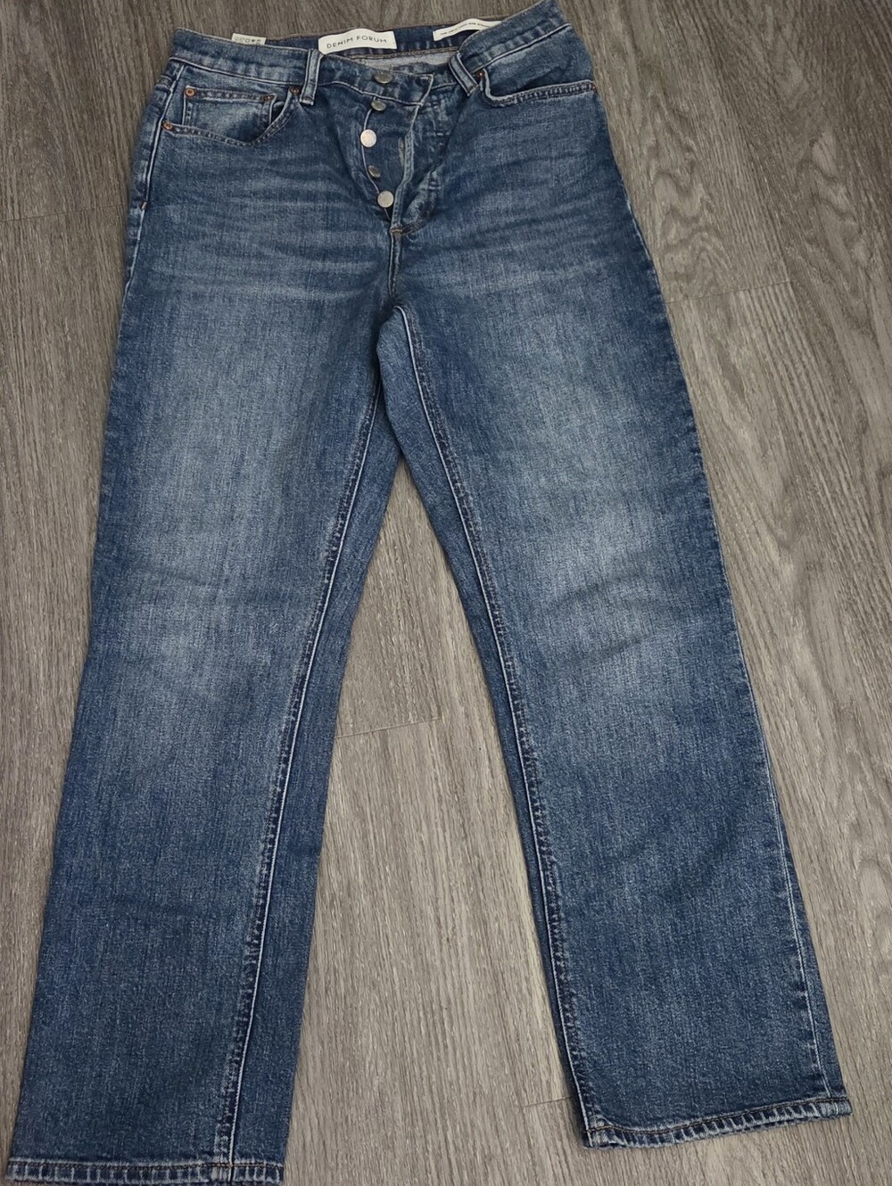 Aritzia Denim Forum Women's High-Rise Straight Leg Jeans - Blue Denim 28L